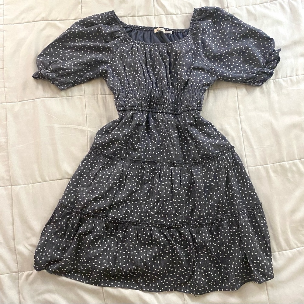 Polka Dot Puff Sleeve Mini Dress
